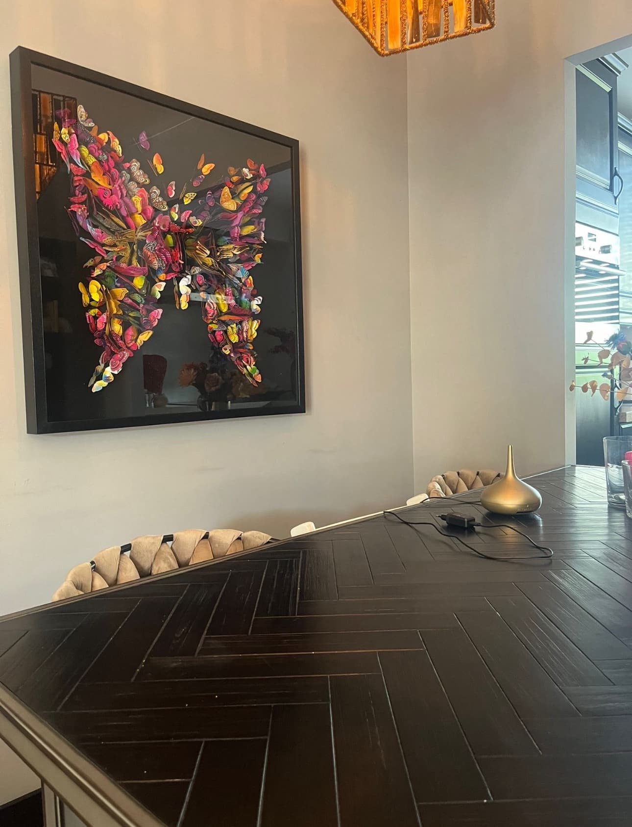 3D vlinder schilderij 120x120 cm hout en glas