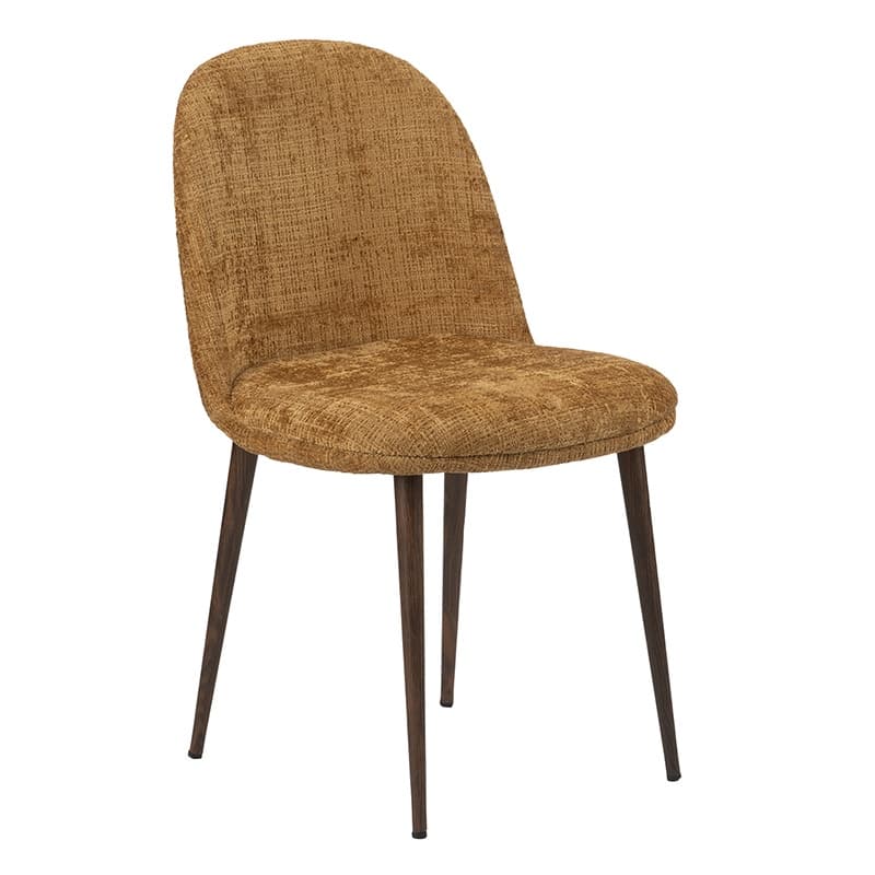 Eetkamerstoel gold chenille set van 2 stoelen 45,5x54,5x80 cm