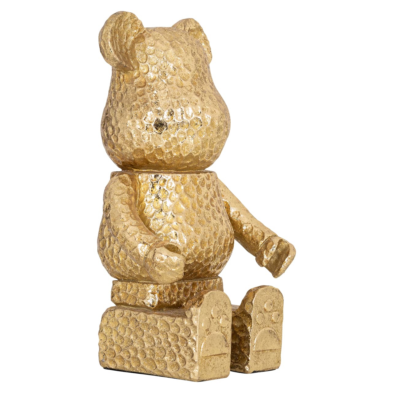 Beer decoratief object goud polyresin zittend 21 cm
