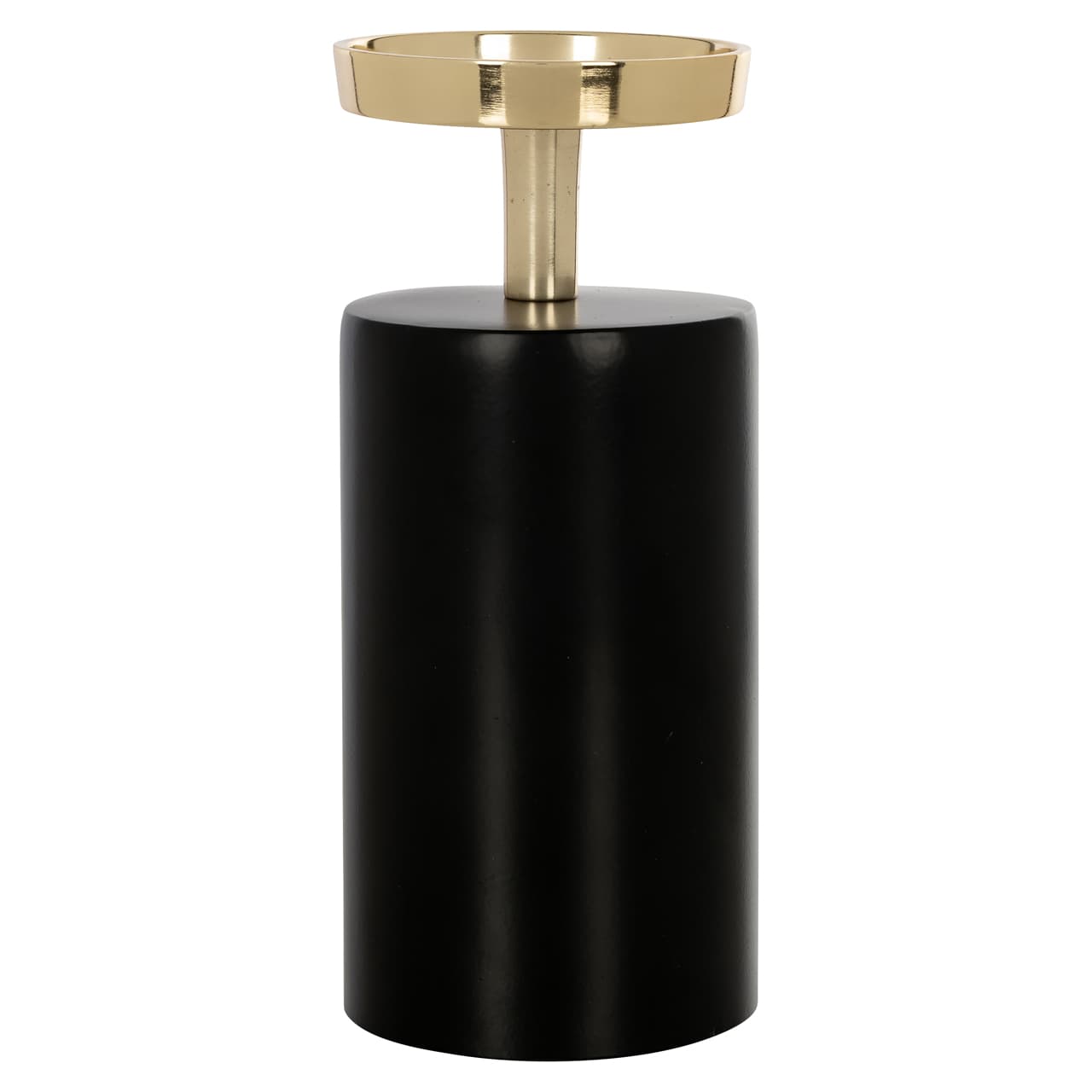Kandelaar Caya zwart/goud aluminium large 25 cm
