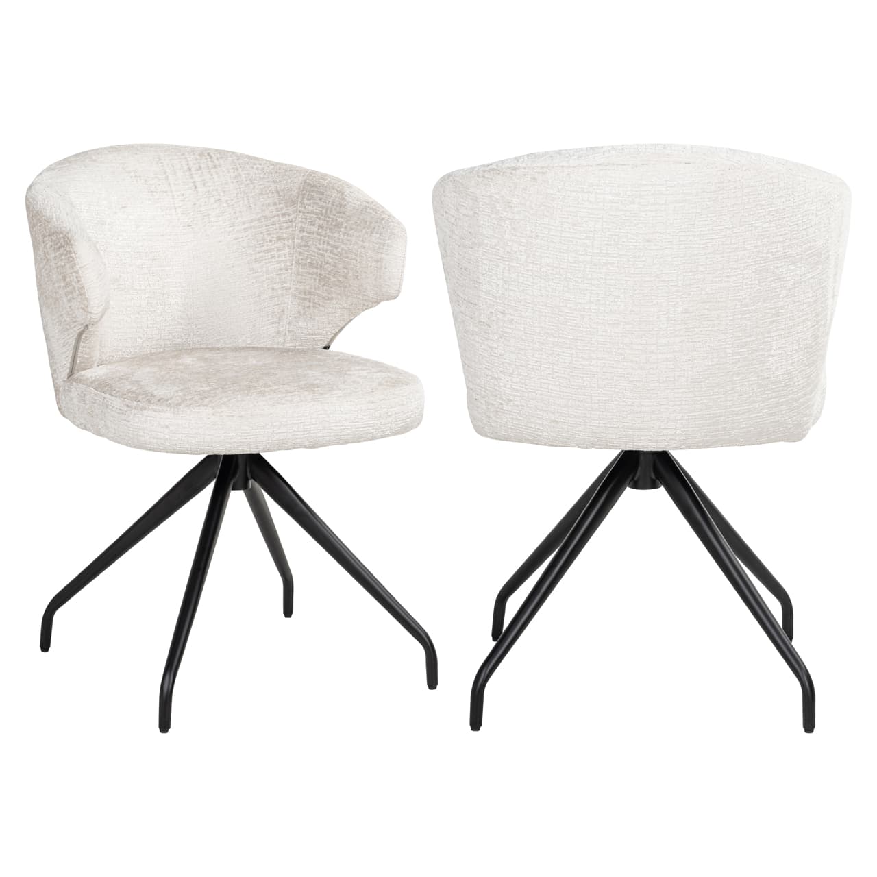 Eetkamerstoel Milly cream fusion draaibaar 82 cm