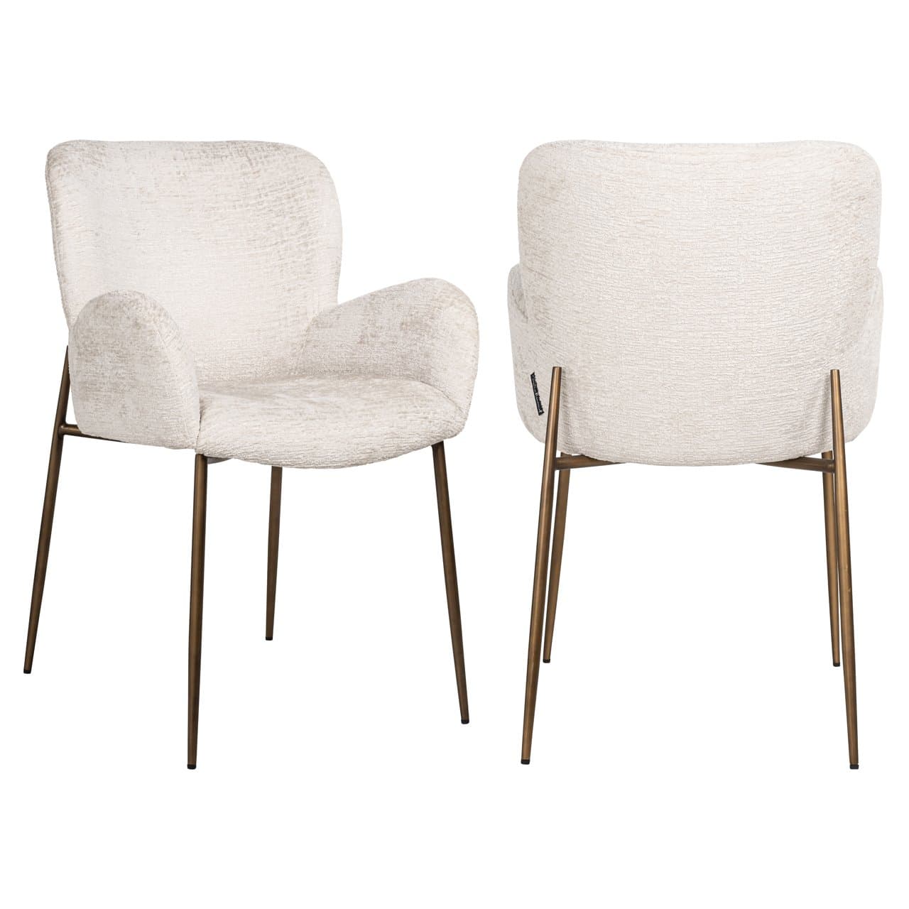 Eetkamerstoel Amber cream fusion met armleuningen 85 cm