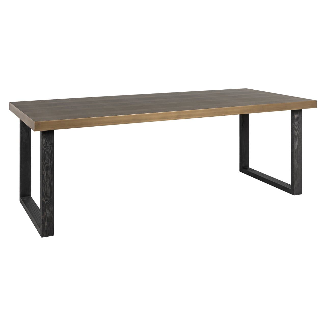 Eettafel Bloomville brass shagreen 230 cm met glazen top