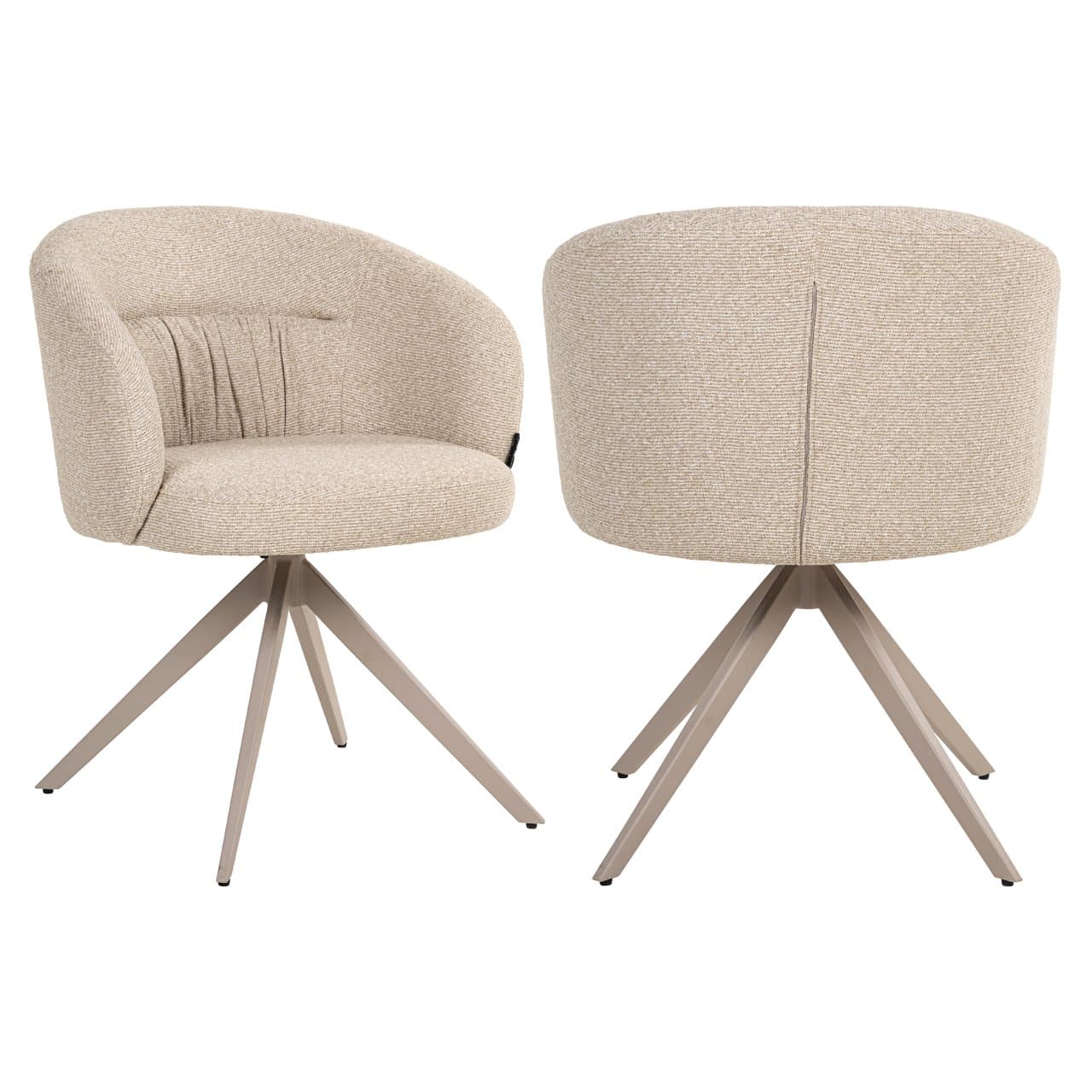 Eetkamerstoel Olivia swivel biscotti 79 cm draaibaar
