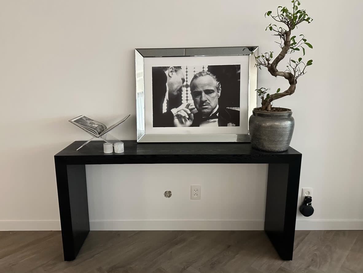 Sidetable eikenhout fineer zwart 160x40x78 cm
