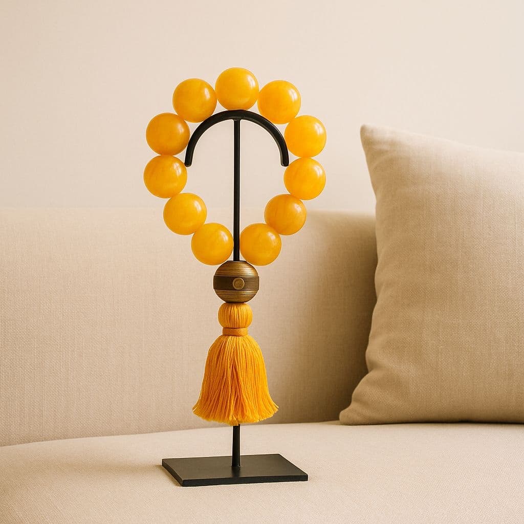 Kraal ketting decoratie oranje op zwart standaard 30,5 cm