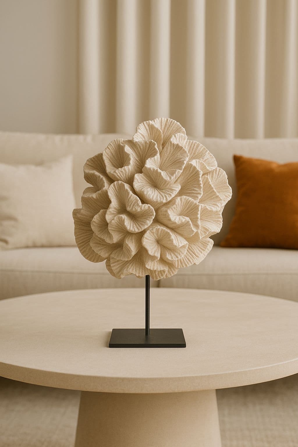 Koraal decoratie op standaard wit 22,5x29 cm