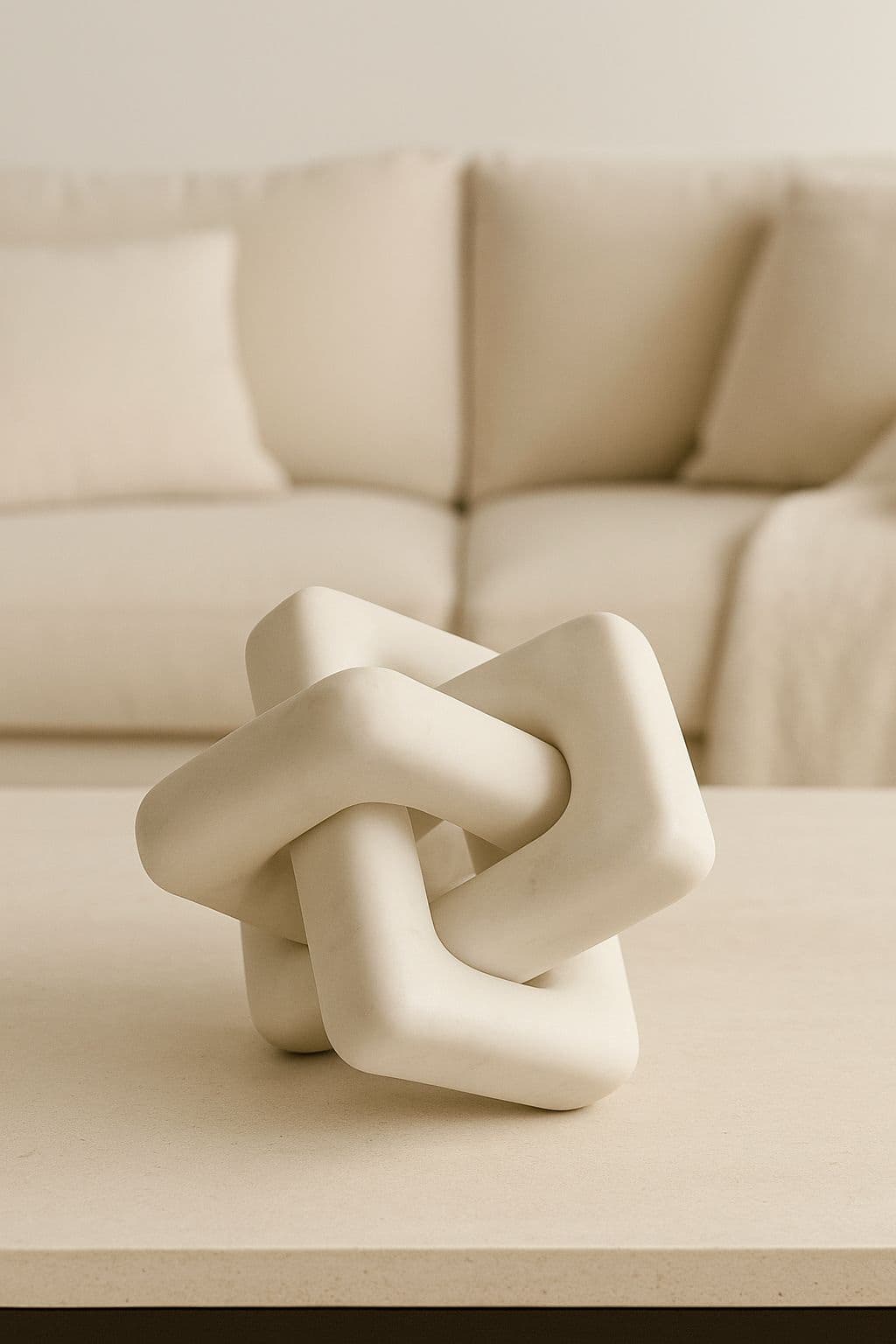 Knoop sculptuur marmer wit - decoratief woonaccessoire